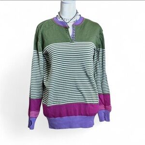 Green & Purple Y2K Sweater Size Medium